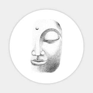 Hand drawn Buddha Face using dotwork Magnet